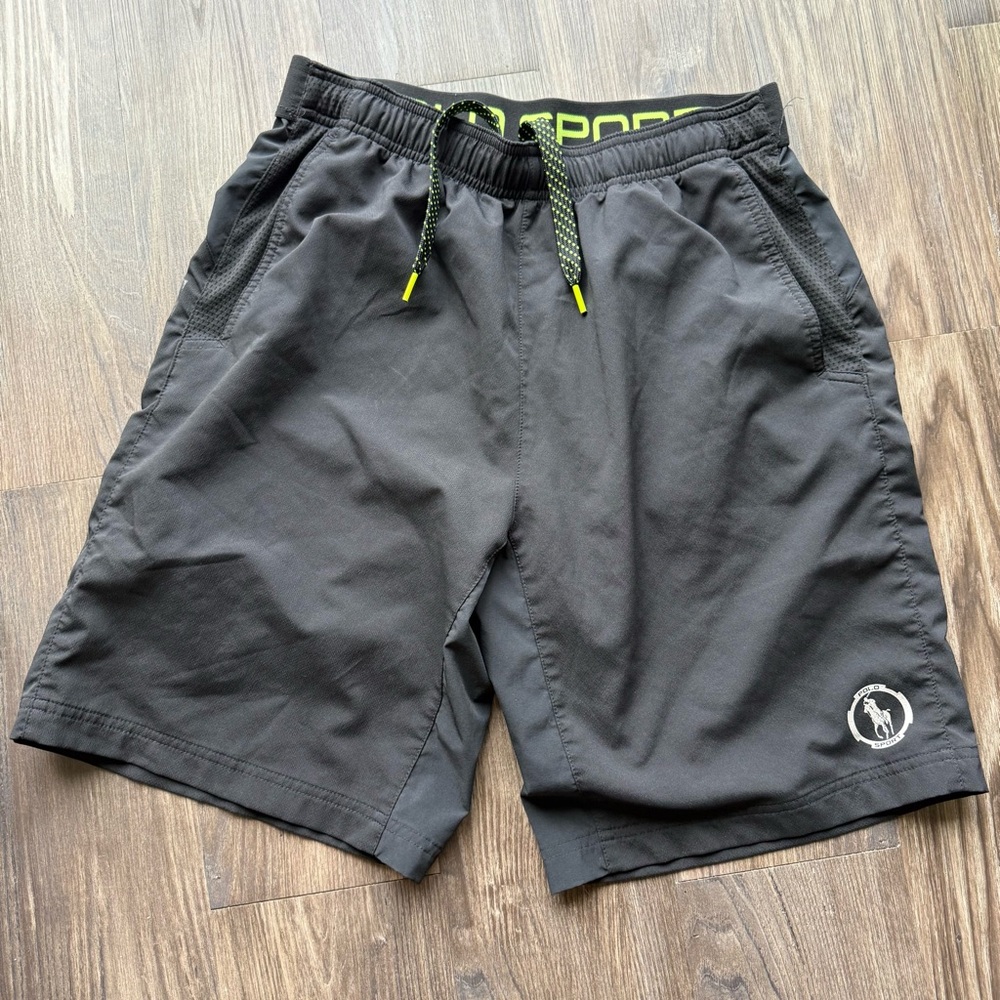 Ralph Lauren Black and Green Polo Sport Shorts Size M Medium